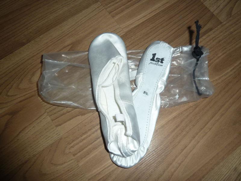 white satin ballerina shoes