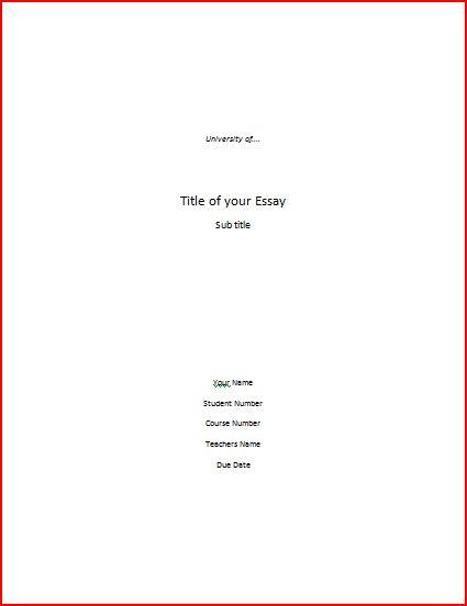 How To Do A Title Page For An Essay