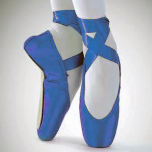 light blue pointe shoes