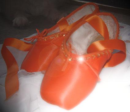 orange pointe shoes